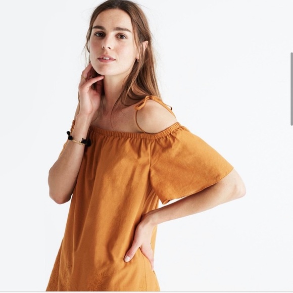 Madewell embroidered eyelet cold shoulder dress - Picture 7 of 7